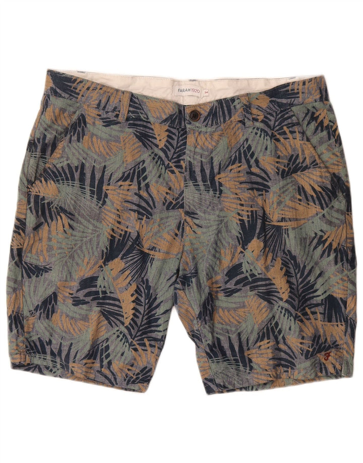 Pantaloni scurți chino pentru bărbați Farah W34, mari, multicolore, din bumbac floral