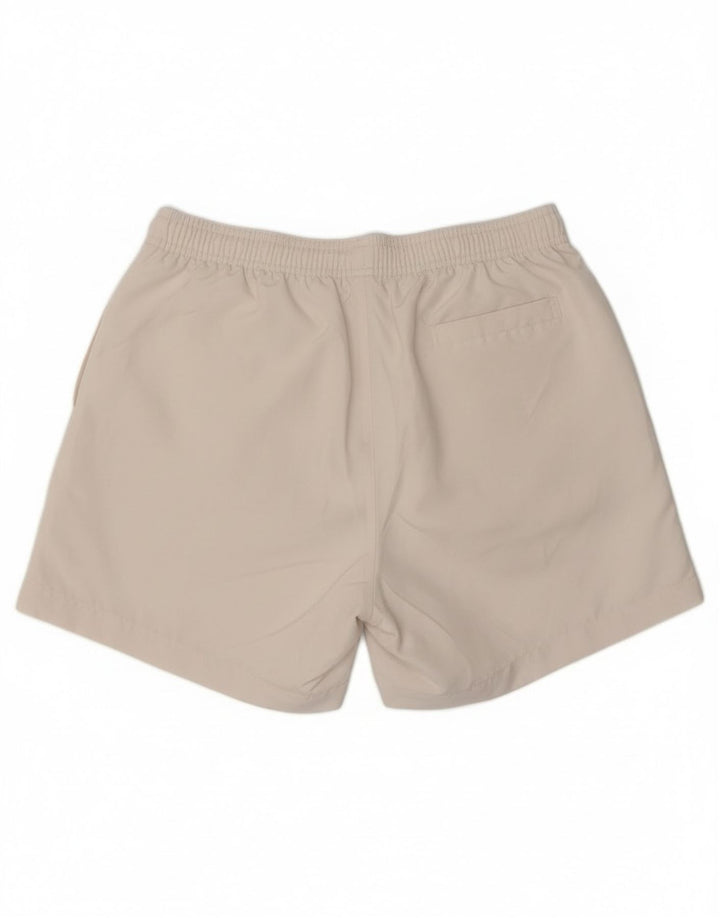 Pantaloni scurți de înot grafic Calvin Klein pentru bărbați, poliester alb mediu