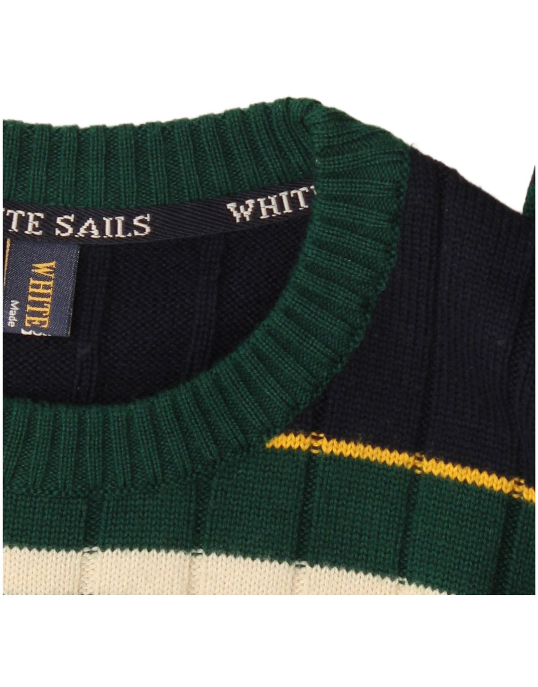 Pulover pentru bărbați White Sails cu decolteu triplu, 2XL, bleumarin, cu dungi