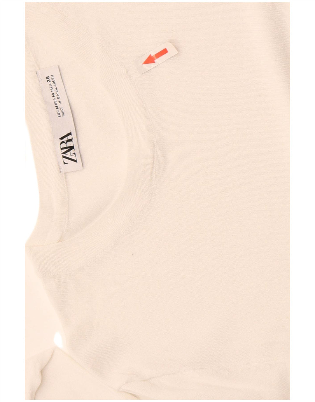 Top transparent cu mânecă lungă pentru femei Zara UK 12 Medium White Viscose