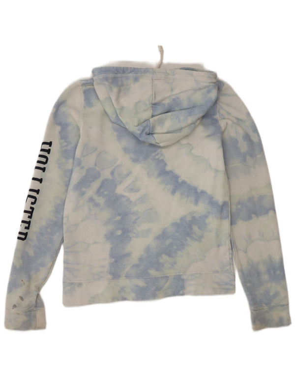 Jumper Hollister pentru damă, cu grafic relaxat, cu glugă, UK 2 2XS Blue Tie Dye