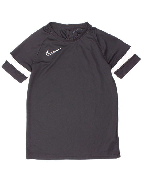 Nike Boys Dri Fit T-Shirt Top 10-11 Years Mediium Black Colourblock