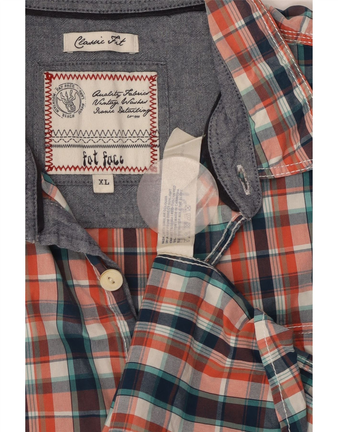 Cămașă cu mânecă scurtă pentru bărbați FAT FACE, bumbac multicolor, cu mâneci scurte