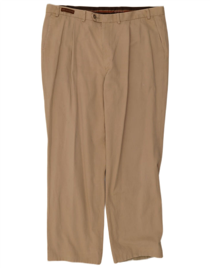 Marks & Spencer Pantaloni de costum pentru bărbați L40 L33, bej, bumbac