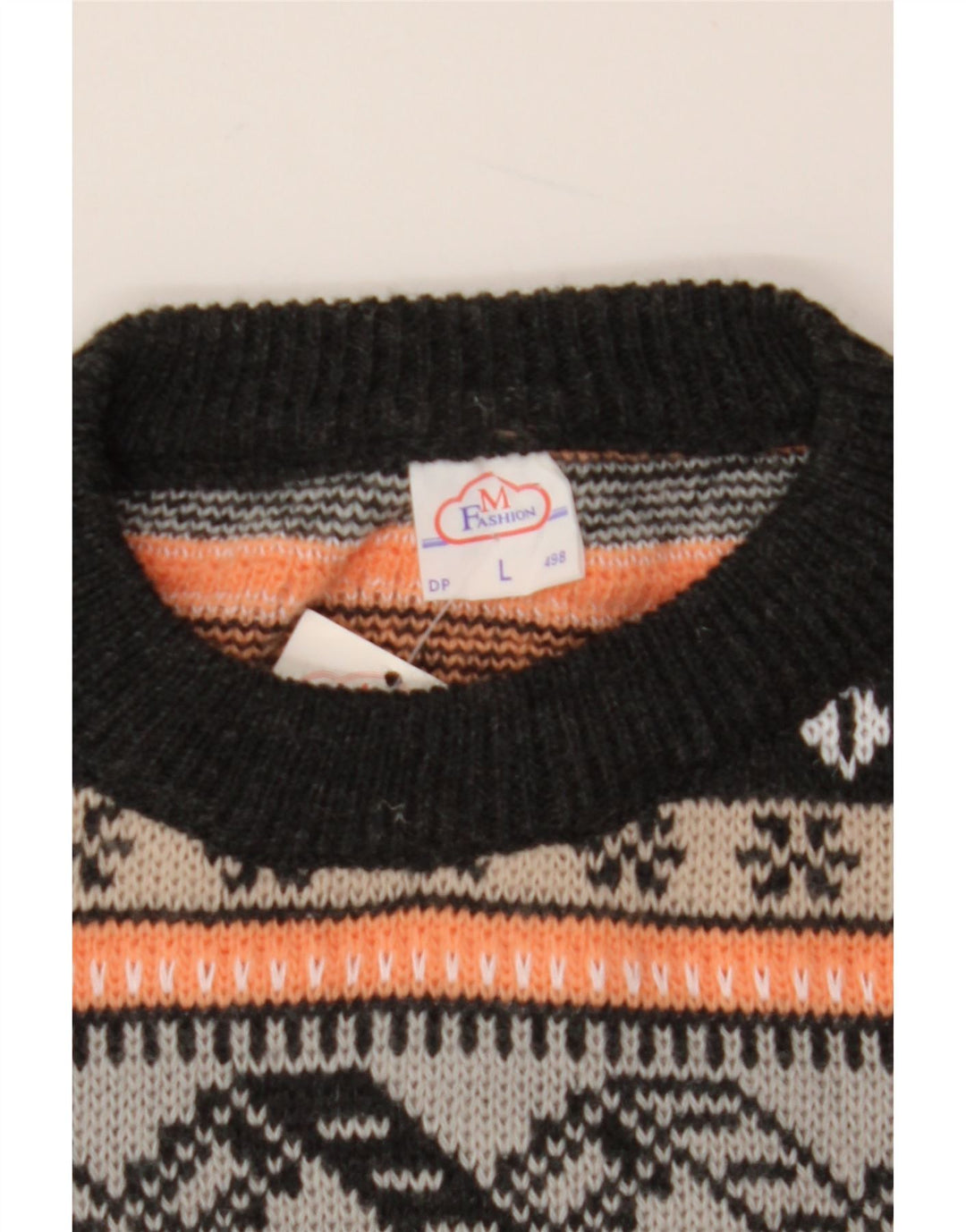 Pulover VINTAGE pentru femei cu gât roșu și pulover UK 16 mare, multicolor