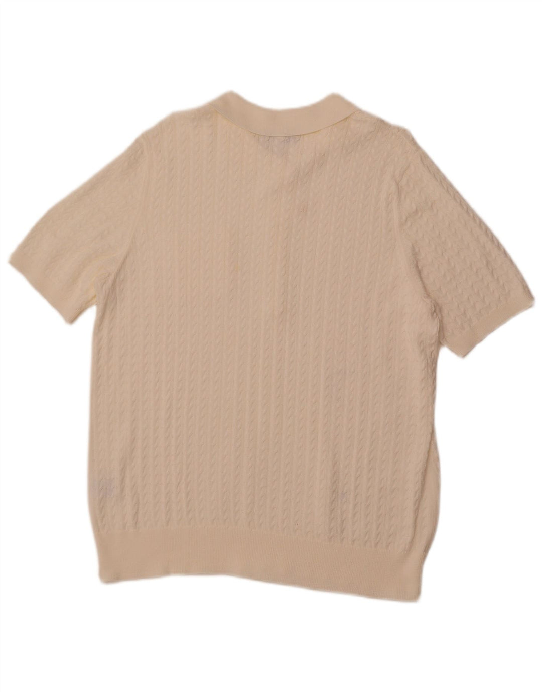 MONA Pulover pentru femei cu mânecă scurtă cu gât polo, EU 48 2XL, alb