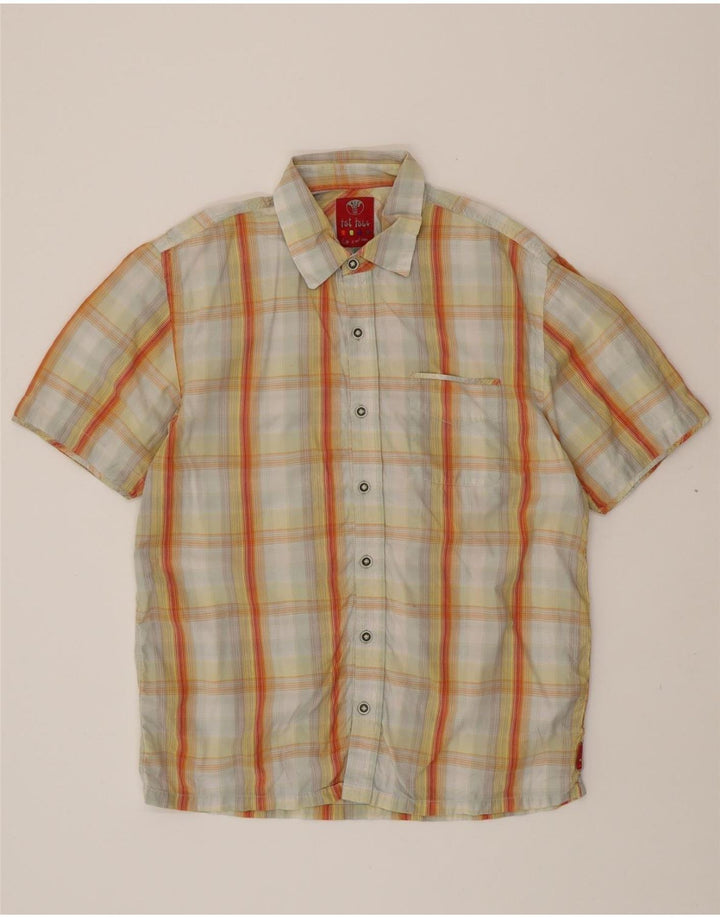 FAT FACE Mens Short Sleeve Shirt Medium Yellow Check Cotton Vintage Fat Face and Second-Hand Fat Face from Messina Hembry 