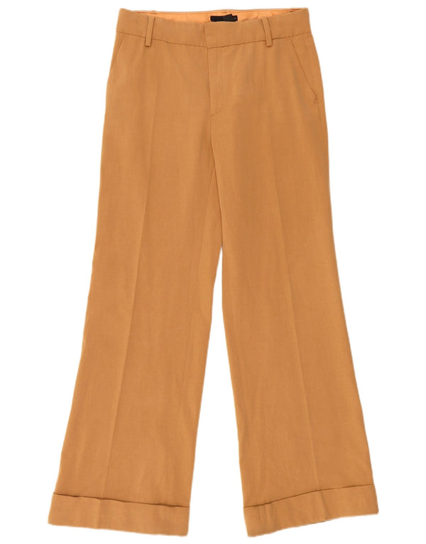 Pantaloni casual pentru femei Zara cu picioare late EU 38 Mici L28 L31 Bej