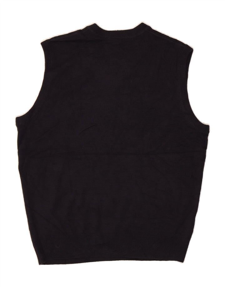 DOCKERS Mens Vest Tank Top Large Navy Blue Argyle/Diamond Acrylic Vintage Dockers and Second-Hand Dockers from Messina Hembry 