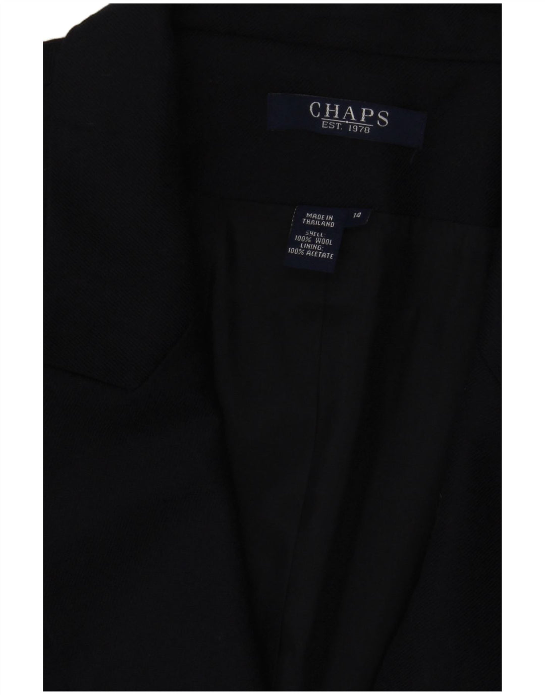 Jachetă Blazer pentru femei Chaps, cu două piept, US 14 XL Lână bleumarin