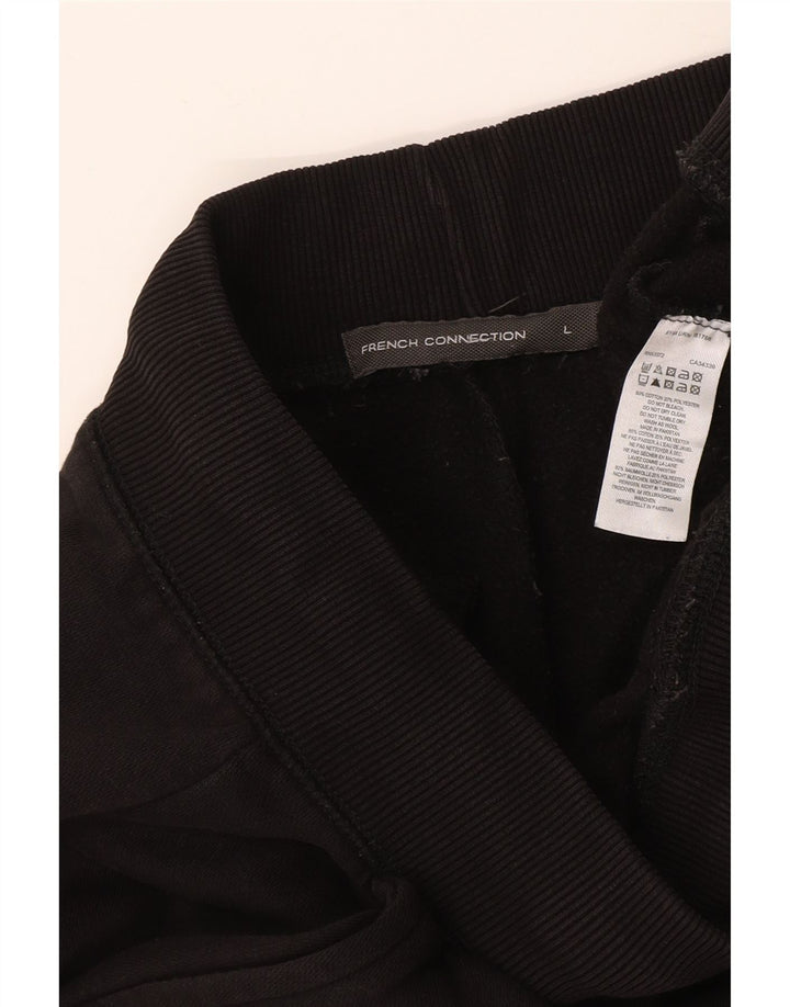 FRENCH CONNECTION Pantaloni de trening pentru bărbați Joggeri mari Bumbac negru