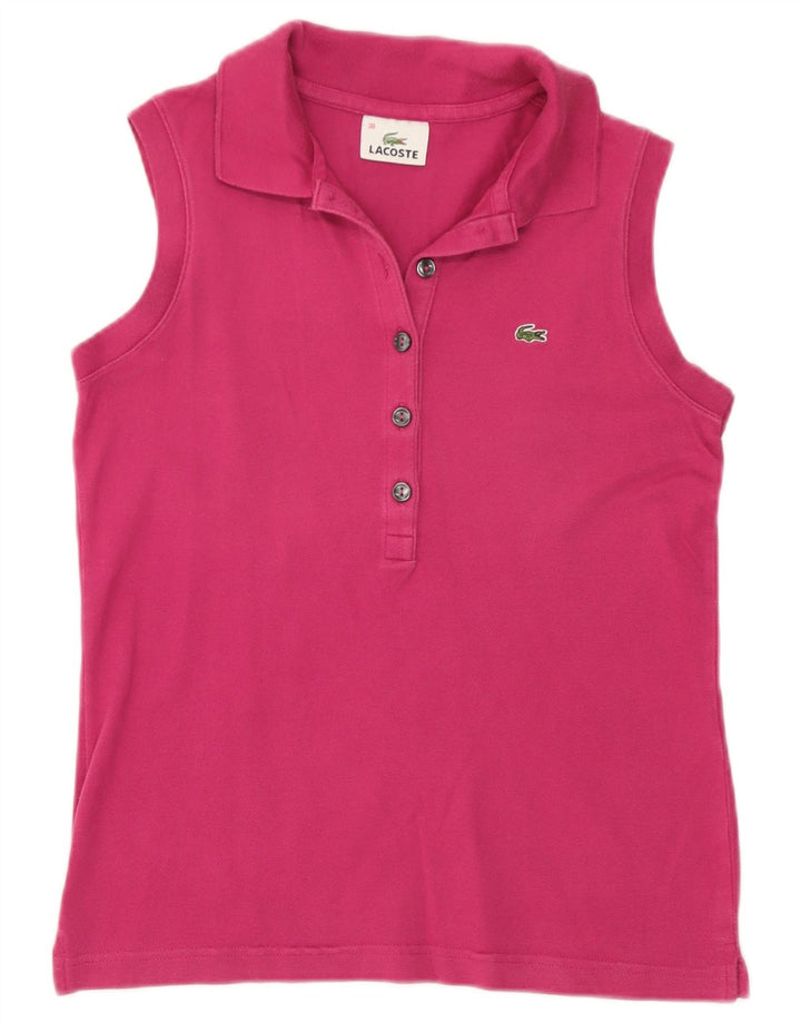 Tricou polo fără mâneci pentru femei Lacoste Mărimea 38 bumbac roz mediu
