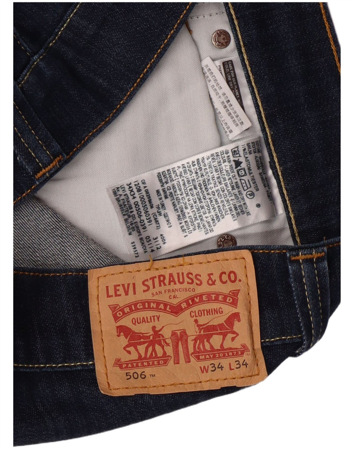 Blugi 506 drepti pentru bărbați Levi's L34 L34 Bumbac bleumarin