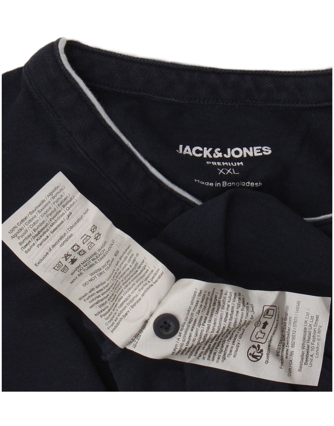 Cămașă polo pentru bărbați JACK & JONES 2XL bumbac bleumarin