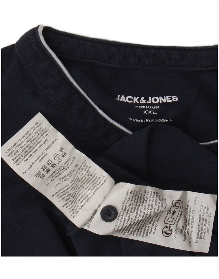 Cămașă polo pentru bărbați JACK & JONES 2XL bumbac bleumarin