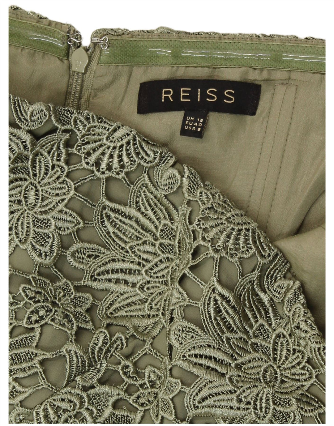 Rochie fără bretele pentru femei Reiss UK 12 Poliester floral verde mediu