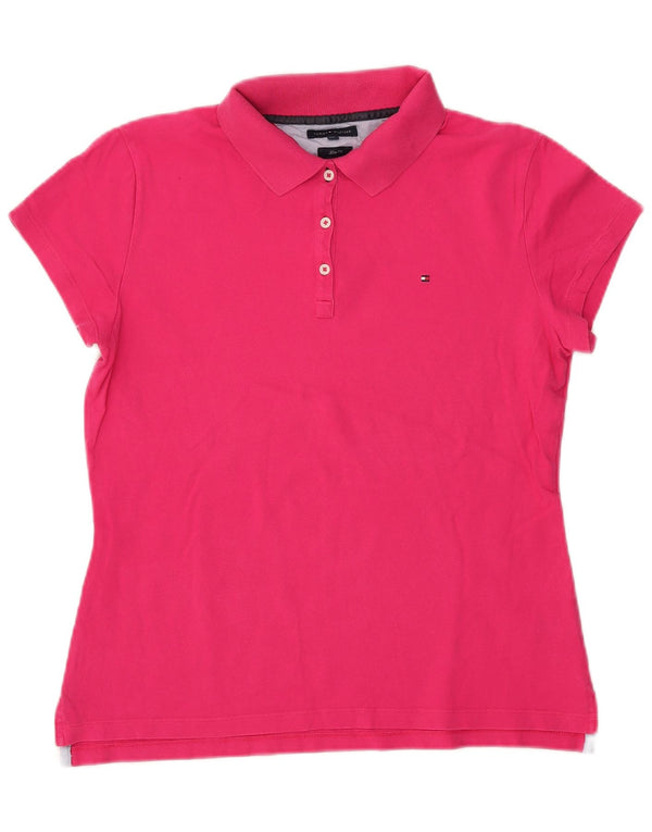 TOMMY HILFIGER Tricou polo slim pentru femei UK 20 2XL bumbac roz