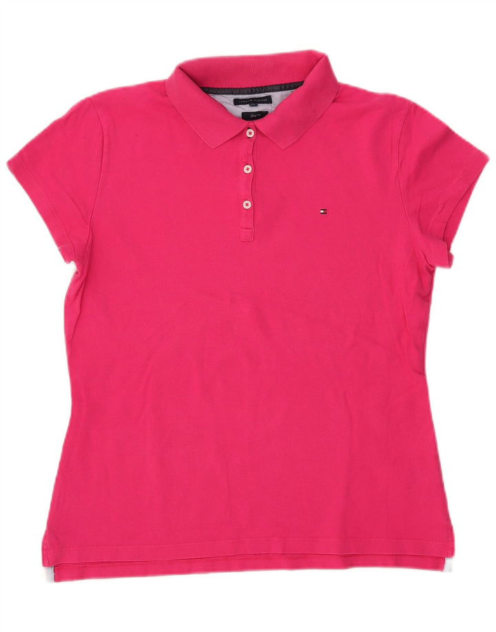 TOMMY HILFIGER Tricou polo slim pentru femei UK 20 2XL bumbac roz