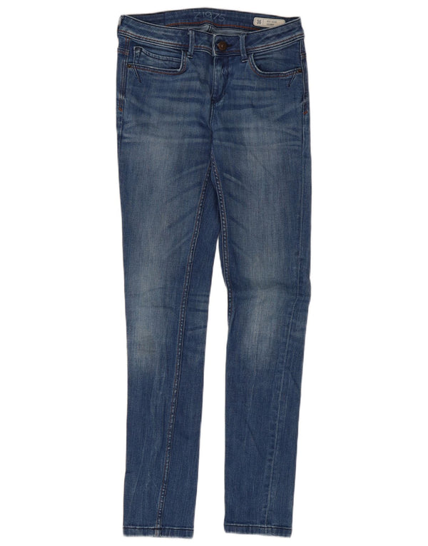 Blugi skinny pentru femei cu talie medie Zara EU 36 XS W26 L29 Albastru