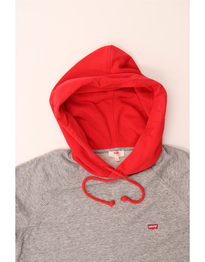 LEVI'S Mens Hoodie Jumper Small Grey Colourblock Cotton Vintage Levi's and Second-Hand Levi's from Messina Hembry 