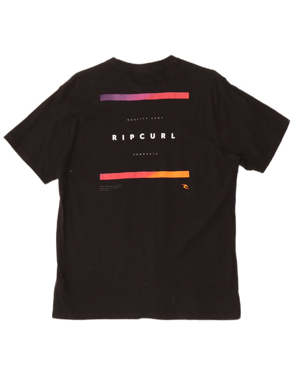 Tricou grafic pentru bărbați Rip Curl, cu croiala standard, Top mare din bumbac negru