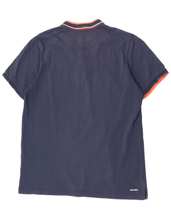 Tricou polo Adidas Climalite pentru bărbați XL, albastru bleumarin, bumbac color bloc