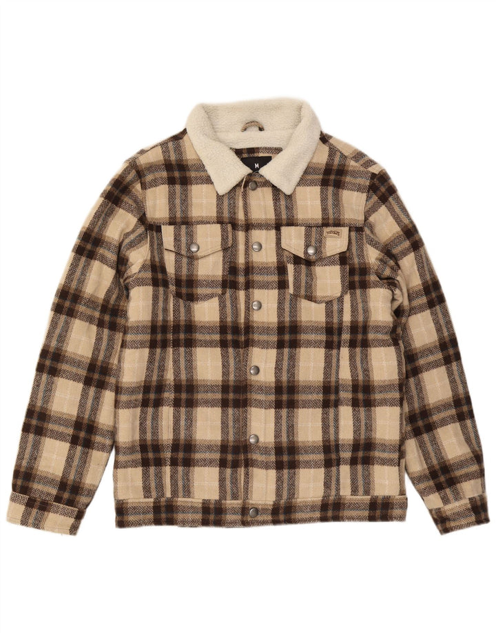 Jachetă vintage pentru bărbați Sherpa UK 38 Medium Beige Check Poliester