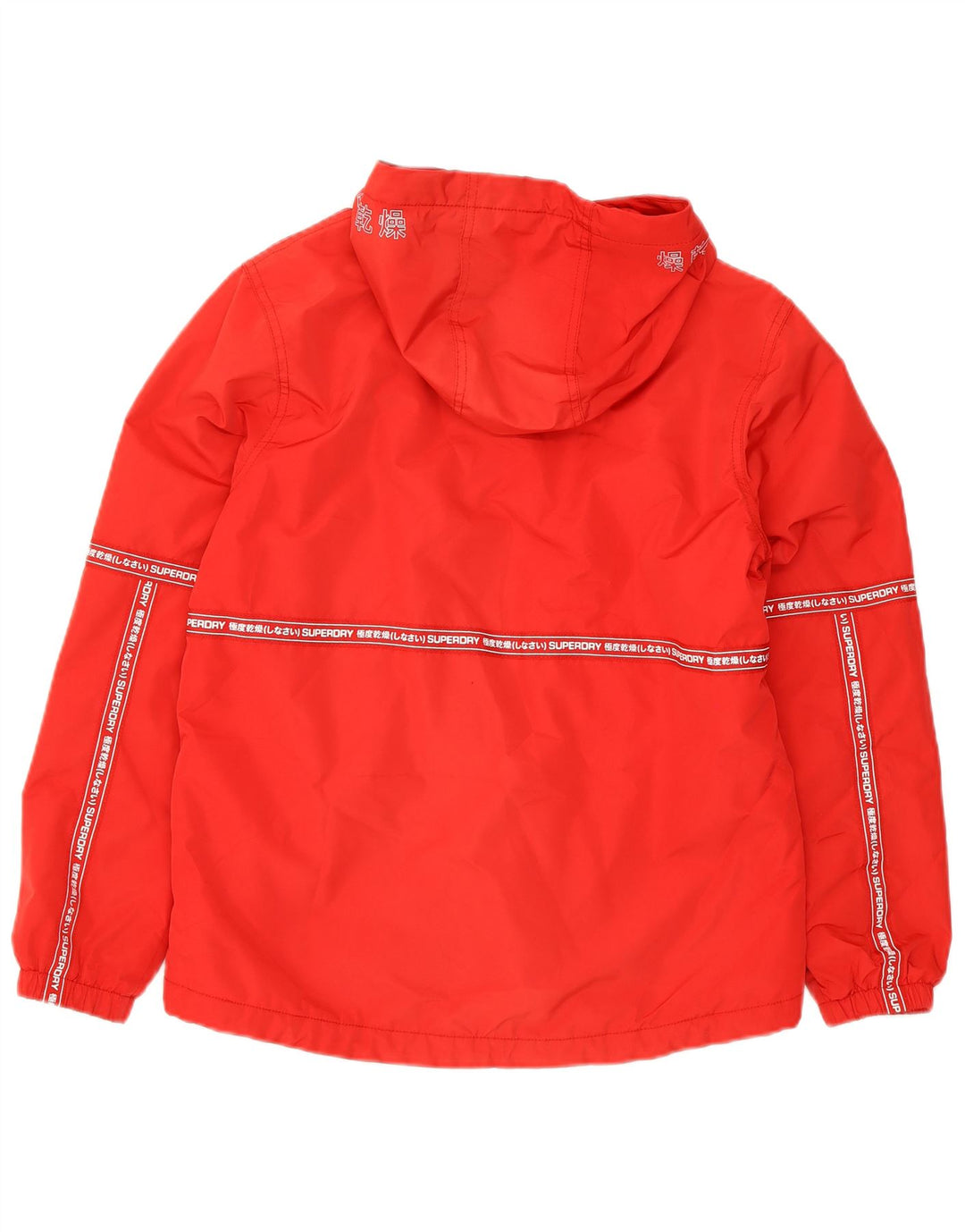 SUPERDRY Womens Oversized Graphic Windbreaker Jacket UK 8 Small  Red