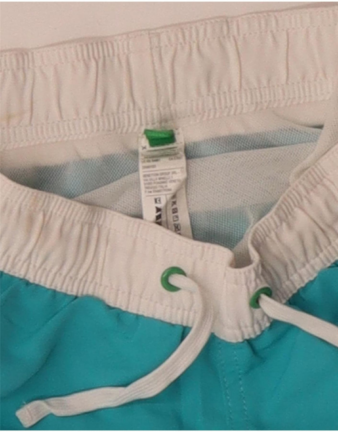 Pantaloni scurți de înot grafic BENETTON pentru băieți 8-9 ani, albastru, color block