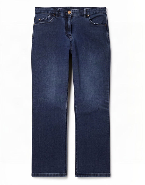 Blugi drepti clasici pentru femei Marks & Spencer UK 12 Medium W30 L27 Albastru