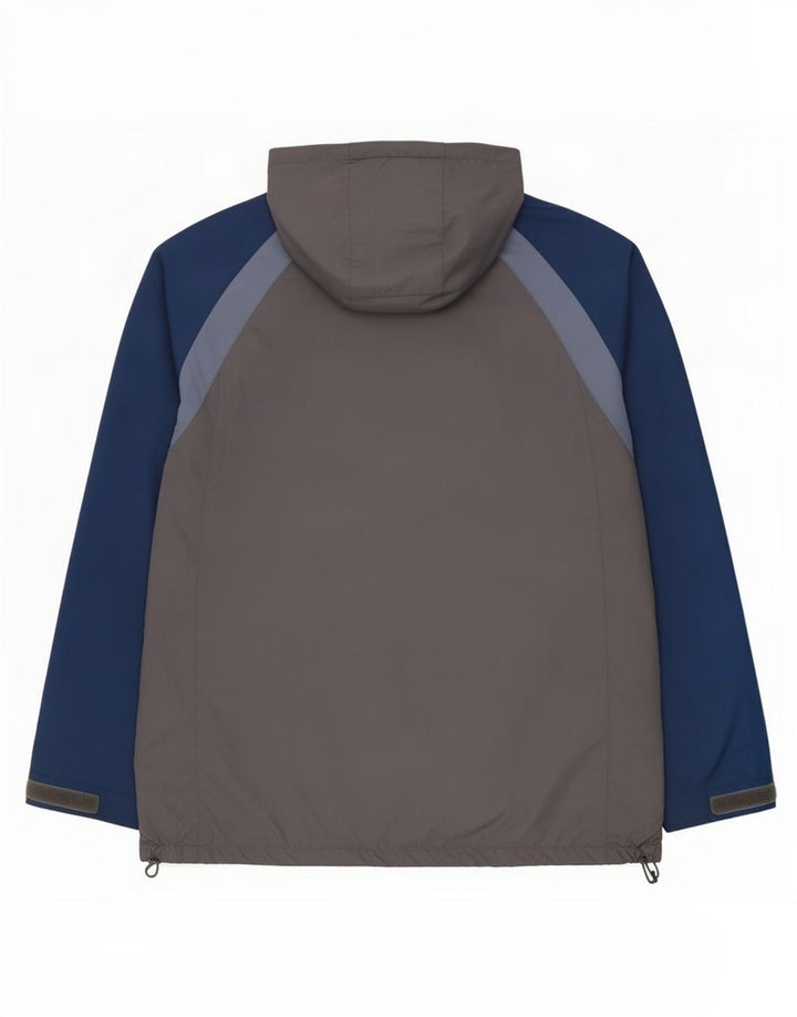Jachetă de ploaie cu glugă pentru bărbați Fat Face UK 42 XL Gri poliester color bloc