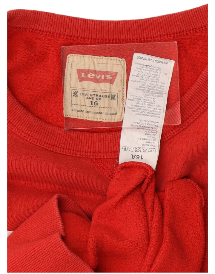 LEVI'S Boys Graphic Sweatshirt Jumper 15-16 Years Red Cotton