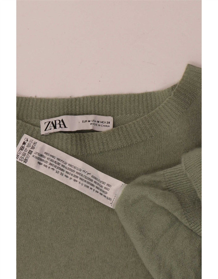 Pulover pentru femei Zara, cu gât de barcă, UK 14 Medium Kaki Lână