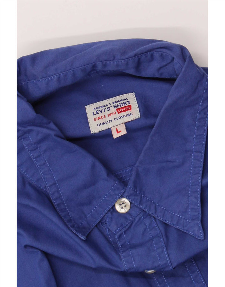 Cămașă cu mânecă scurtă Levi's pentru bărbați, albastru mare