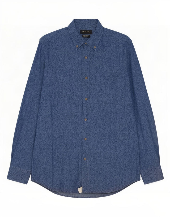 Cămașă Massimo Dutti Bărbați Mic Albastru Floral Bumbac