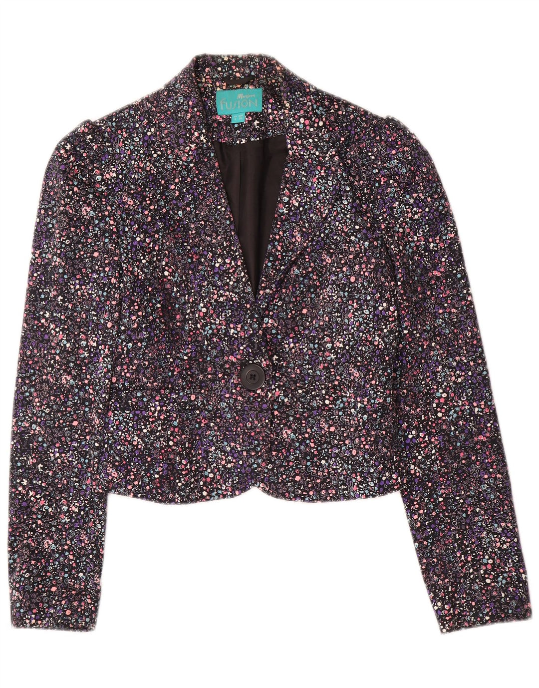 Jachetă Blazer pentru femei Monsoon Crop 1 Button UK 8 Mic Multicolor Floral