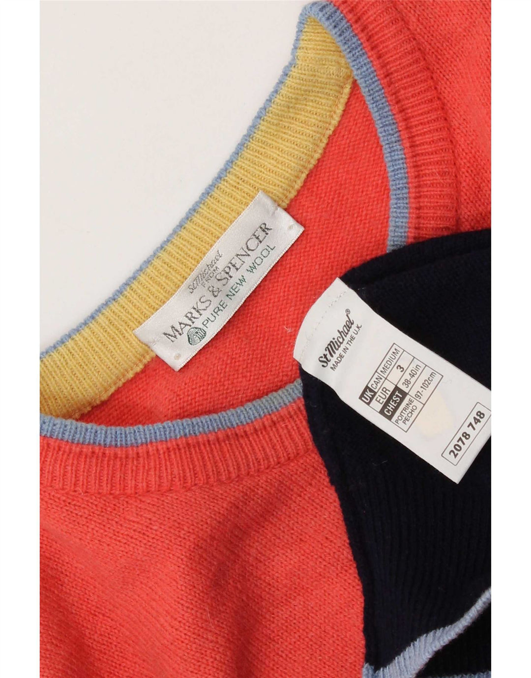 Pulover Marks & Spencer pentru bărbați de golf cu gât crew, mediu multicolor