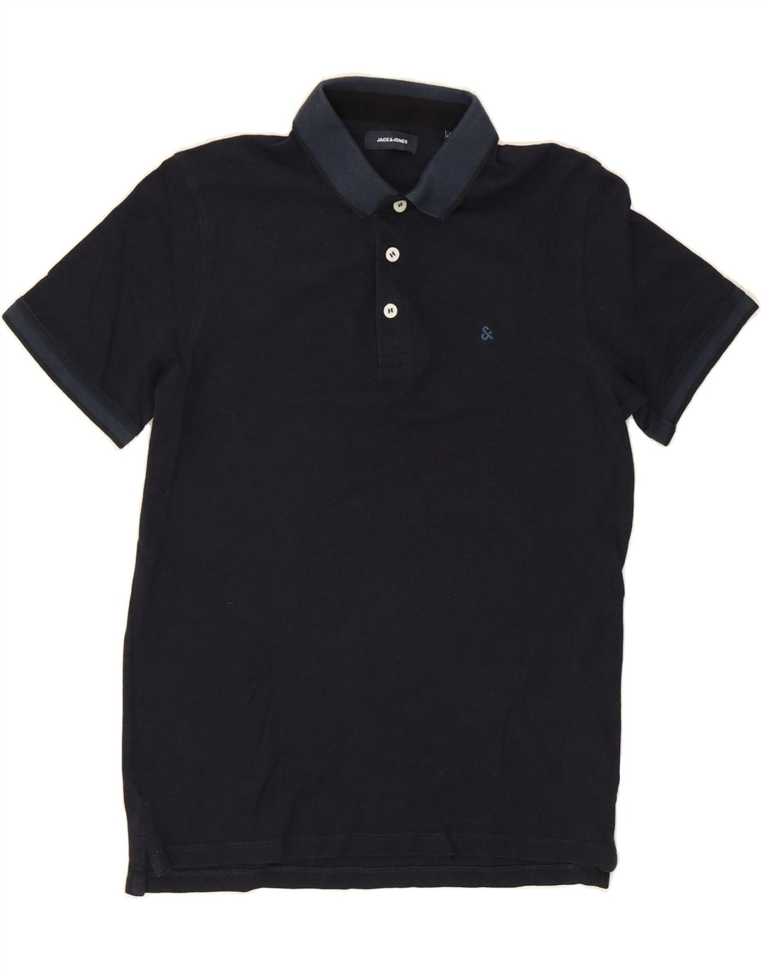 JACK & JONES Mens Polo Shirt Large Navy Blue Cotton Vintage Jack & Jones and Second-Hand Jack & Jones from Messina Hembry 