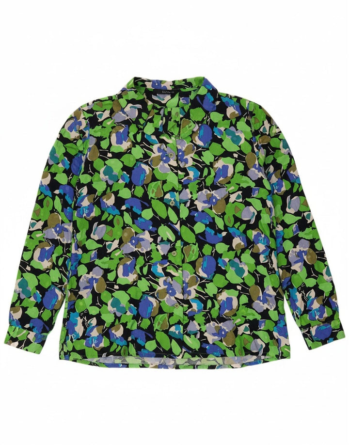VINTAGE Womens Shirt Blouse UK 14 Medium Multicoloured Floral