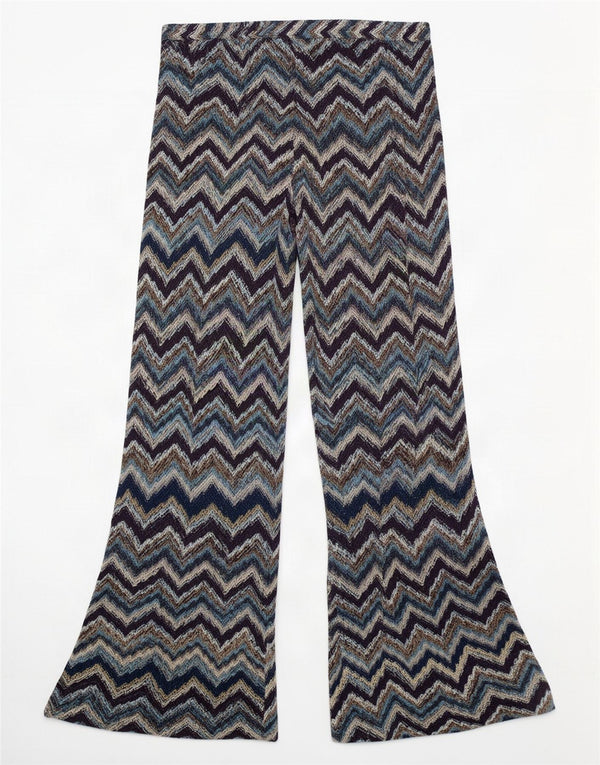 Pantaloni de damă Vintage Flare Casual W26 L30 Chevron multicolor