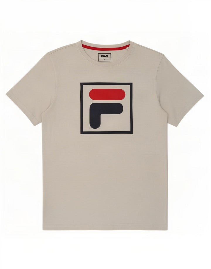 Tricou cu grafic Fila pentru bărbați Top Medium Alb Bumbac