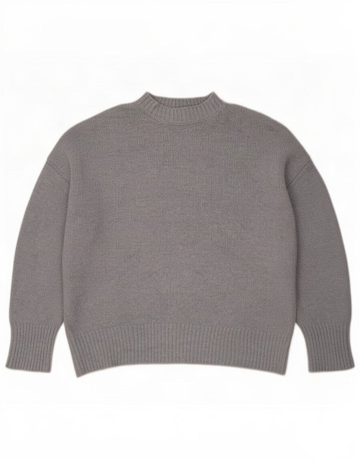 Pulover supradimensionat pentru femei Zara, cu gât crew, UK 10, poliester albastru mic