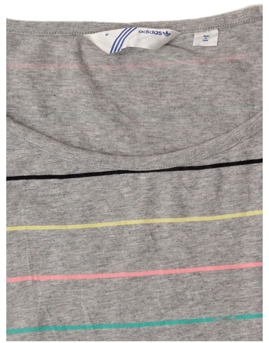 Rochie tricou ADIDAS pentru femei UK 14, bumbac cu dungi gri mediu