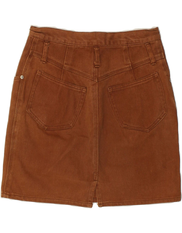 Fusta de blugi pentru femei VINTAGE EU 40 Medium W28 Bumbac maro