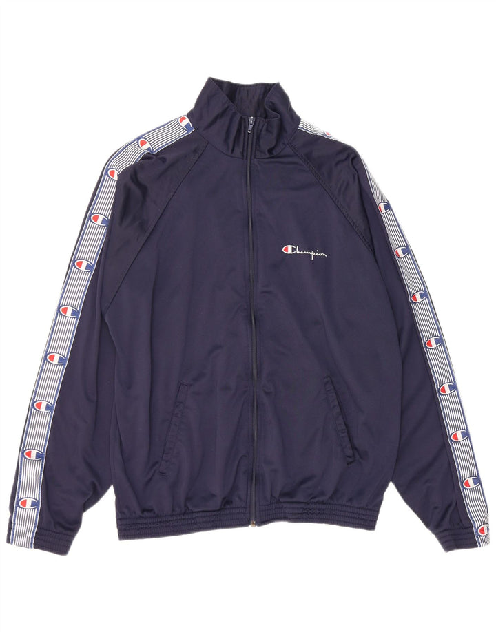 Jachetă de top pentru trening cu grafic pentru femei Champion UK 18 XL poliester bleumarin