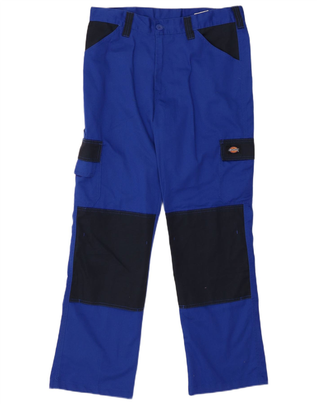 DICKIES Mens Straight Cargo Trousers W32 L30 Blue Colourblock Polyester