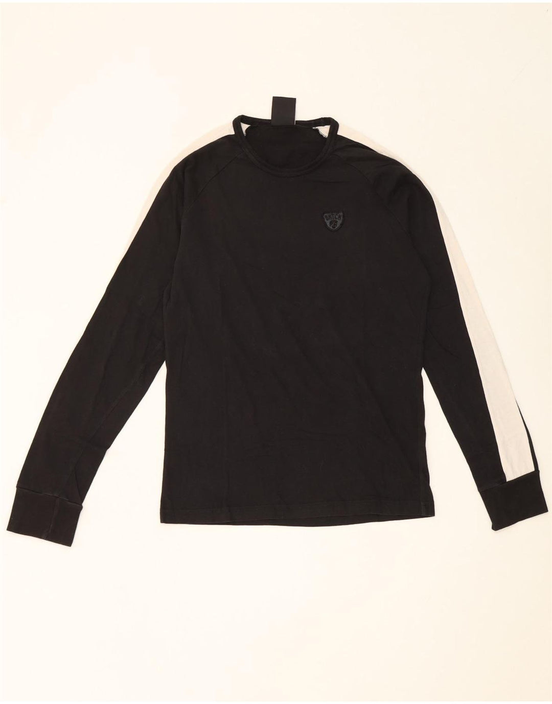 Top pentru bărbați Datch cu mânecă lungă, mediu negru, bumbac color bloc