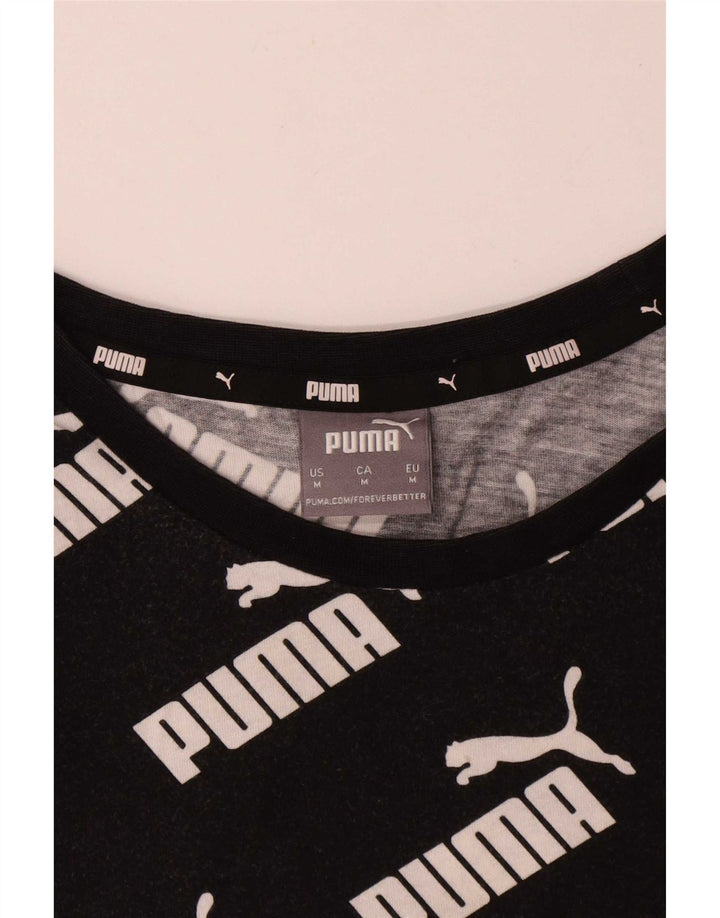 Tricou cu grafic Puma pentru bărbați Top mediu din bumbac negru