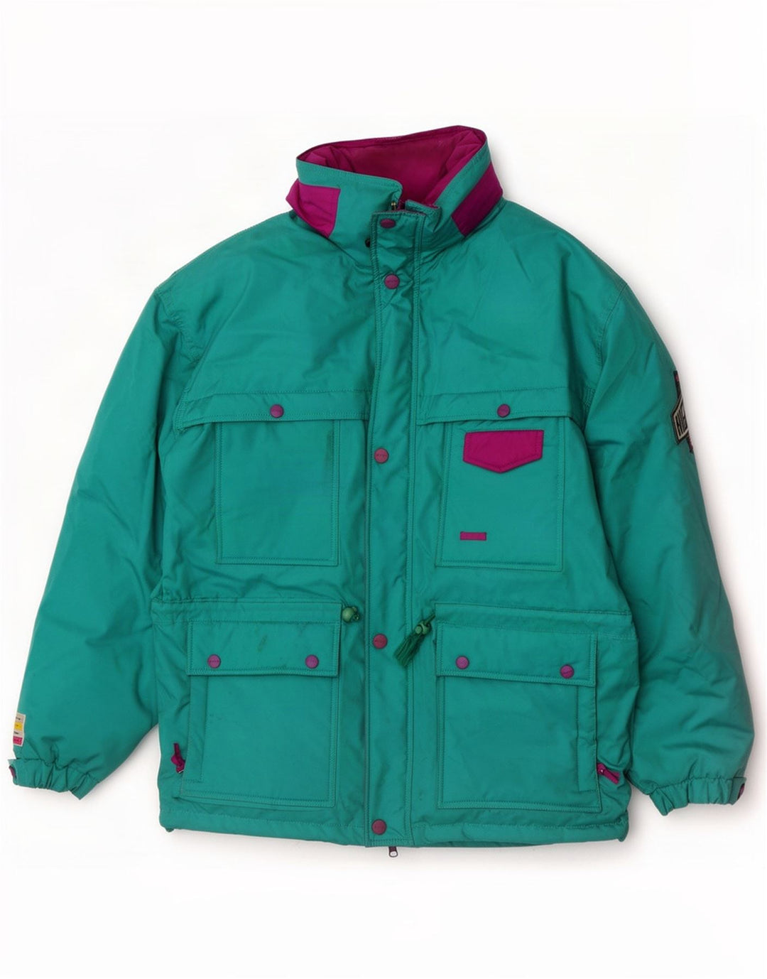 Jachetă de schi cu glugă cu glugă pentru bărbați Ellesse IT 50, mare, verde, color block