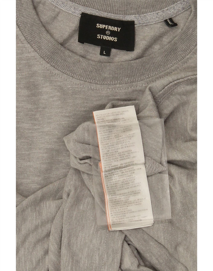 Tricou Superdry pentru bărbați Top mare din bumbac cu pete gri